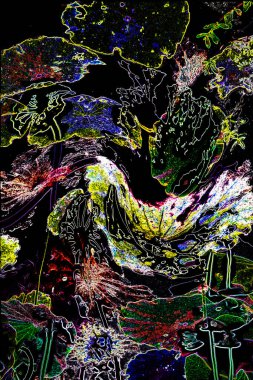 Nilüfer yaprakları ve nilüfer yapraklarıyla sunulan zarif desenli tasarım.