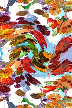 Nilüfer yaprakları ve nilüfer yapraklarıyla sunulan zarif desenli tasarım.