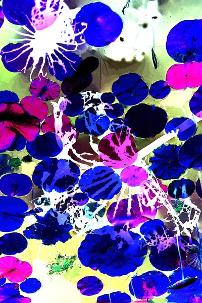 Nilüfer yaprakları ve nilüfer yapraklarıyla sunulan zarif desenli tasarım.