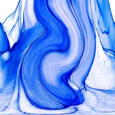 Alkol mürekkebi teknikli doğal akışkan resim. Yumuşak rüya renkleri şeffaf dalgalı çizgiler oluşturur.