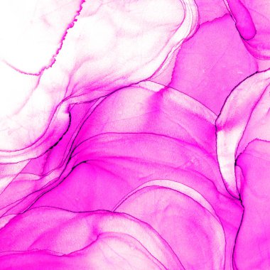 Alkol mürekkebi teknikli doğal akışkan resim. Yumuşak rüya renkleri şeffaf dalgalı çizgiler oluşturur.