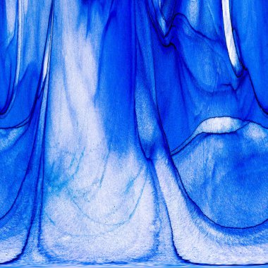 Alkol mürekkebi teknikli doğal akışkan resim. Yumuşak rüya renkleri şeffaf dalgalı çizgiler oluşturur.