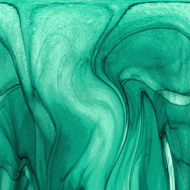 Alkol mürekkebi teknikli doğal akışkan resim. Yumuşak rüya renkleri şeffaf dalgalı çizgiler oluşturur.