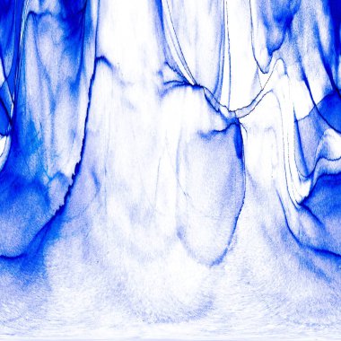 Alkol mürekkebi teknikli doğal akışkan resim. Yumuşak rüya renkleri şeffaf dalgalı çizgiler oluşturur.