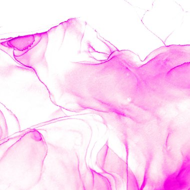 Alkol mürekkebi teknikli doğal akışkan resim. Yumuşak rüya renkleri şeffaf dalgalı çizgiler oluşturur.
