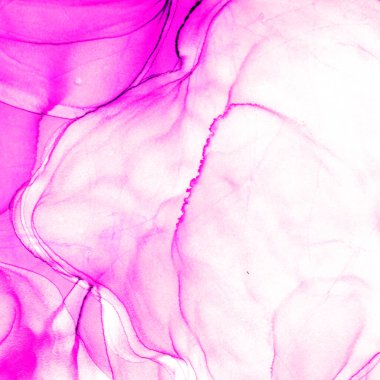 Alkol mürekkebi teknikli doğal akışkan resim. Yumuşak rüya renkleri şeffaf dalgalı çizgiler oluşturur.