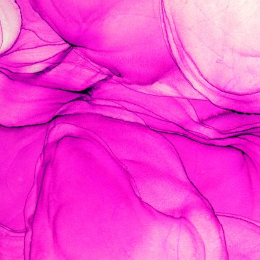 Alkol mürekkebi teknikli doğal akışkan resim. Yumuşak rüya renkleri şeffaf dalgalı çizgiler oluşturur.