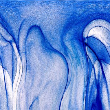 Alkol mürekkebi teknikli doğal akışkan resim. Yumuşak rüya renkleri şeffaf dalgalı çizgiler oluşturur.