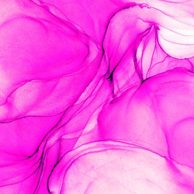 Alkol mürekkebi teknikli doğal akışkan resim. Yumuşak rüya renkleri şeffaf dalgalı çizgiler oluşturur.