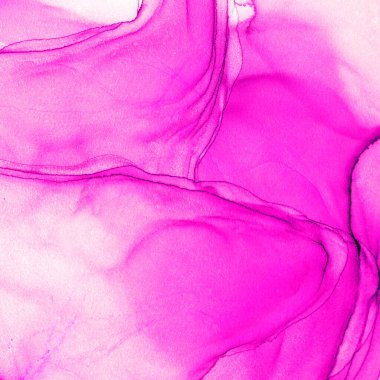 Alkol mürekkebi teknikli doğal akışkan resim. Yumuşak rüya renkleri şeffaf dalgalı çizgiler oluşturur.