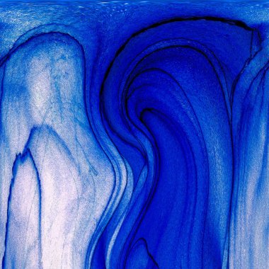 Alkol mürekkebi teknikli doğal akışkan resim. Yumuşak rüya renkleri şeffaf dalgalı çizgiler oluşturur.