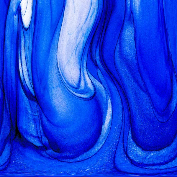 Alkol mürekkebi teknikli doğal akışkan resim. Yumuşak rüya renkleri şeffaf dalgalı çizgiler oluşturur.