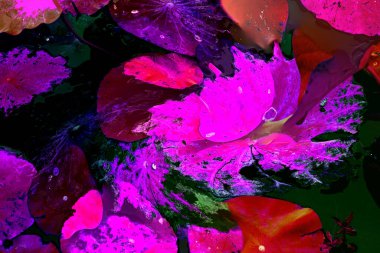 Lotus yaprağı ormanı. Çevre sorunları. Düz dizayn. Yüksek kalite vektör çizimi. Arkaplan deseni.