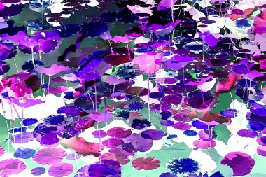 Lotus yaprağı ormanı. Çevre sorunları. Düz dizayn. Yüksek kalite vektör çizimi. Arkaplan deseni.