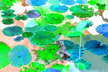 Lotus yaprağı ormanı. Çevre sorunları. Düz dizayn. Yüksek kalite vektör çizimi. Arkaplan deseni.