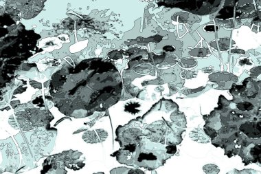 Lotus yaprağı ormanı. Çevre sorunları. Düz dizayn. Yüksek kalite vektör çizimi. Arkaplan deseni.