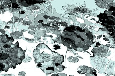 Lotus yaprağı ormanı. Çevre sorunları. Düz dizayn. Yüksek kalite vektör çizimi. Arkaplan deseni.