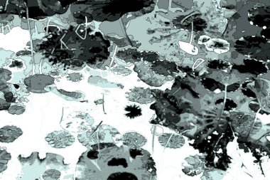 Lotus yaprağı ormanı. Çevre sorunları. Düz dizayn. Yüksek kalite vektör çizimi. Arkaplan deseni.