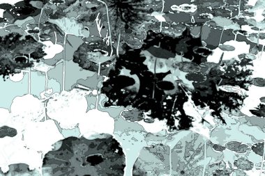 Lotus yaprağı ormanı. Çevre sorunları. Düz dizayn. Yüksek kalite vektör çizimi. Arkaplan deseni.