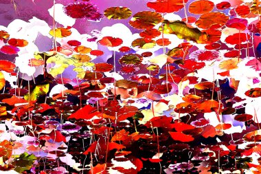 Lotus yaprağı ormanı. Çevre sorunları. Düz dizayn. Yüksek kalite vektör çizimi. Arkaplan deseni.