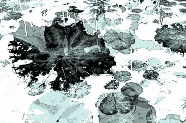 Lotus yaprağı ormanı. Çevre sorunları. Düz dizayn. Yüksek kalite vektör çizimi. Arkaplan deseni.