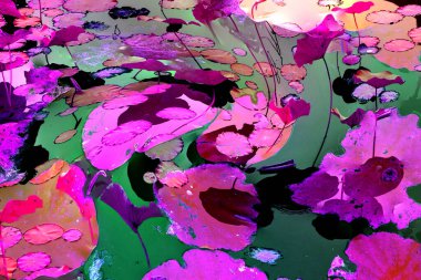 Lotus yaprağı ormanı. Çevre sorunları. Düz dizayn. Yüksek kalite vektör çizimi. Arkaplan deseni.