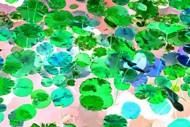 Lotus yaprağı ormanı. Çevre sorunları. Düz dizayn. Yüksek kalite vektör çizimi. Arkaplan deseni.