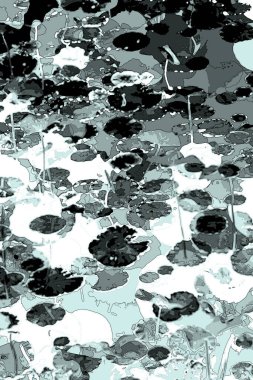 Lotus yaprağı ormanı. Çevre sorunları. Düz dizayn. Yüksek kalite vektör çizimi. Arkaplan deseni.