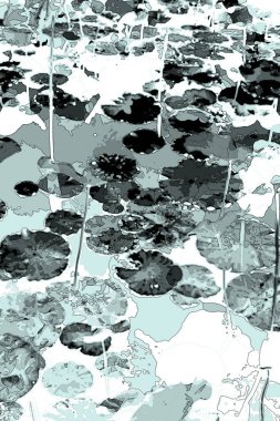 Lotus yaprağı ormanı. Çevre sorunları. Düz dizayn. Yüksek kalite vektör çizimi. Arkaplan deseni.