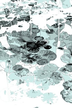 Lotus yaprağı ormanı. Çevre sorunları. Düz dizayn. Yüksek kalite vektör çizimi. Arkaplan deseni.