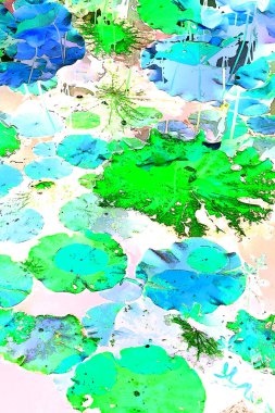 Lotus yaprağı ormanı. Çevre sorunları. Düz dizayn. Yüksek kalite vektör çizimi. Arkaplan deseni.