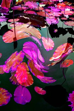 Lotus yaprağı ormanı. Çevre sorunları. Düz dizayn. Yüksek kalite vektör çizimi. Arkaplan deseni.