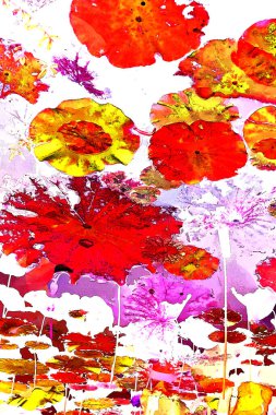 Lotus yaprağı ormanı. Çevre sorunları. Düz dizayn. Yüksek kalite vektör çizimi. Arkaplan deseni.