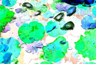 Lotus yaprağı ormanı. Çevre sorunları. Düz dizayn. Yüksek kalite vektör çizimi. Arkaplan deseni.