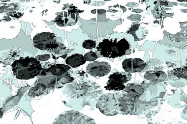 Lotus yaprağı ormanı. Çevre sorunları. Düz dizayn. Yüksek kalite vektör çizimi. Arkaplan deseni.