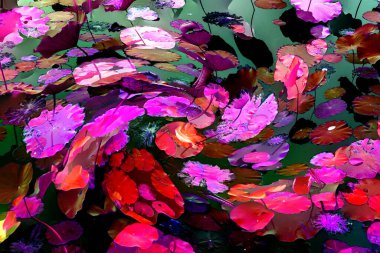 Lotus yaprağı ormanı. Çevre sorunları. Düz dizayn. Yüksek kalite vektör çizimi. Arkaplan deseni.