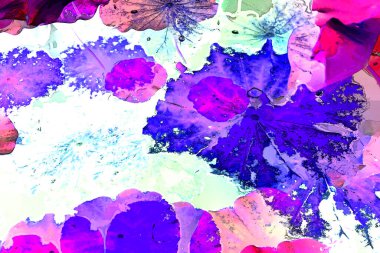 Lotus yaprağı ormanı. Çevre sorunları. Düz dizayn. Yüksek kalite vektör çizimi. Arkaplan deseni.