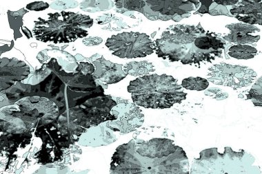 Lotus yaprağı ormanı. Çevre sorunları. Düz dizayn. Yüksek kalite vektör çizimi. Arkaplan deseni.