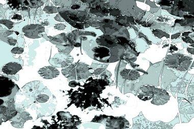 Lotus yaprağı ormanı. Çevre sorunları. Düz dizayn. Yüksek kalite vektör çizimi. Arkaplan deseni.