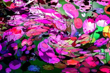 Lotus yaprağı ormanı. Çevre sorunları. Düz dizayn. Yüksek kalite vektör çizimi. Arkaplan deseni.