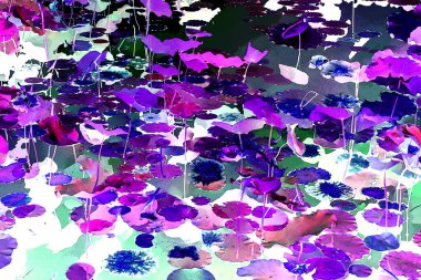 Lotus yaprağı ormanı. Çevre sorunları. Düz dizayn. Yüksek kalite vektör çizimi. Arkaplan deseni.