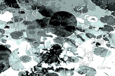 Lotus yaprağı ormanı. Çevre sorunları. Düz dizayn. Yüksek kalite vektör çizimi. Arkaplan deseni.