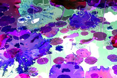 Lotus yaprağı ormanı. Çevre sorunları. Düz dizayn. Yüksek kalite vektör çizimi. Arkaplan deseni.