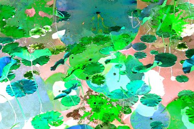 Lotus yaprağı ormanı. Çevre sorunları. Düz dizayn. Yüksek kalite vektör çizimi. Arkaplan deseni.