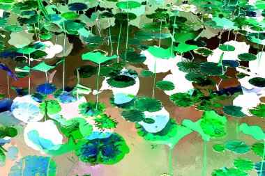 Lotus yaprağı ormanı. Çevre sorunları. Düz dizayn. Yüksek kalite vektör çizimi. Arkaplan deseni.