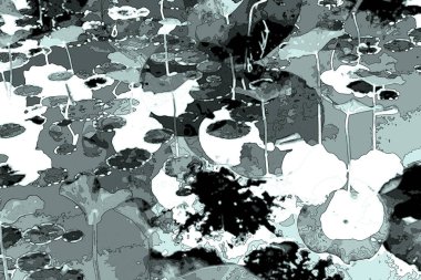 Lotus yaprağı ormanı. Çevre sorunları. Düz dizayn. Yüksek kalite vektör çizimi. Arkaplan deseni.