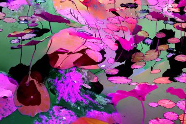 Lotus yaprağı ormanı. Çevre sorunları. Düz dizayn. Yüksek kalite vektör çizimi. Arkaplan deseni.