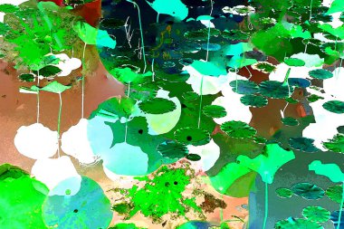 Lotus yaprağı ormanı. Çevre sorunları. Düz dizayn. Yüksek kalite vektör çizimi. Arkaplan deseni.