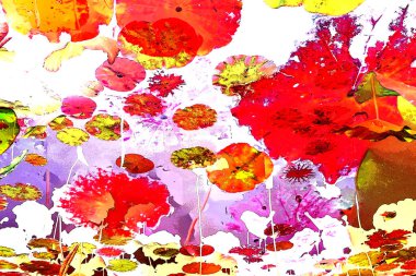 Lotus yaprağı ormanı. Çevre sorunları. Düz dizayn. Yüksek kalite vektör çizimi. Arkaplan deseni.