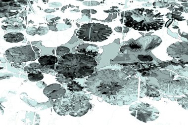 Lotus yaprağı ormanı. Çevre sorunları. Düz dizayn. Yüksek kalite vektör çizimi. Arkaplan deseni.